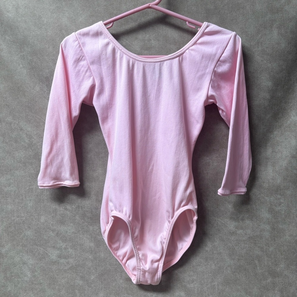 Jacques Moret girls Dance 3/4 Sleeve Basic Leotard Sz L 12/14